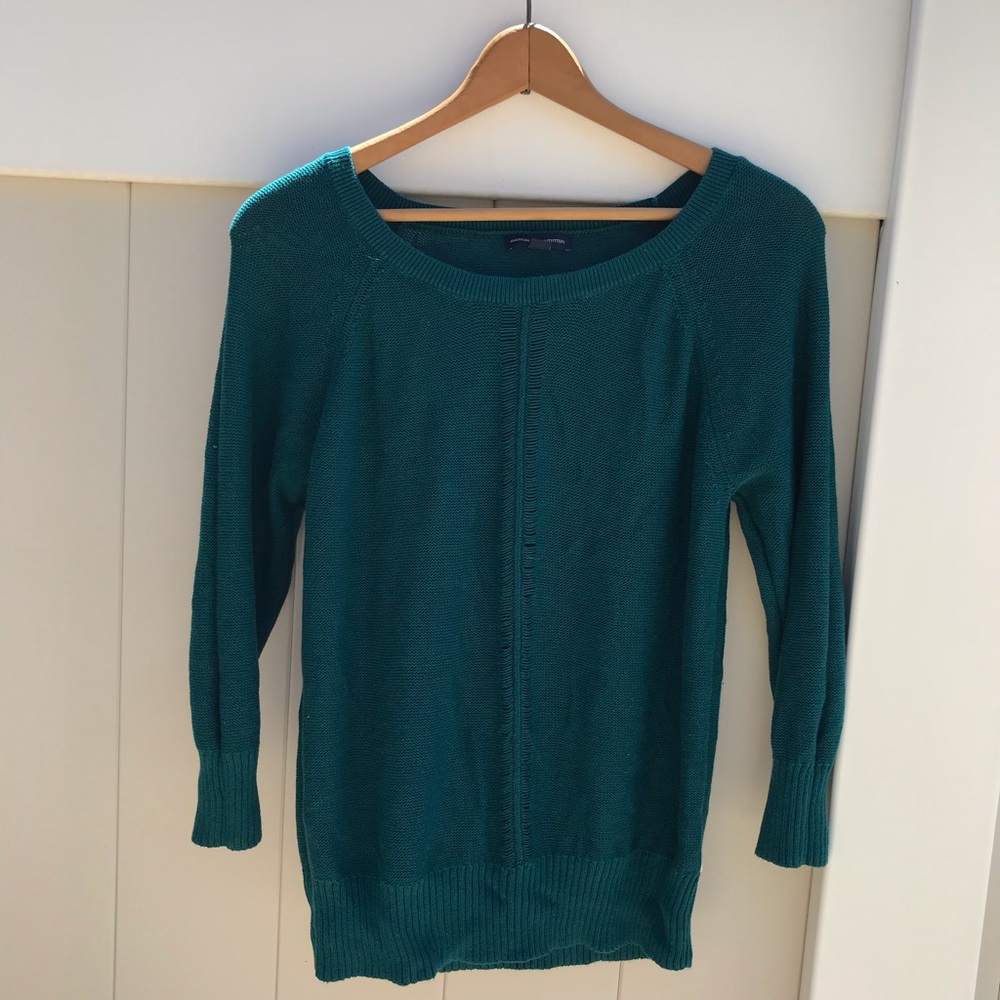 Teal American Eagle Knit Sweater